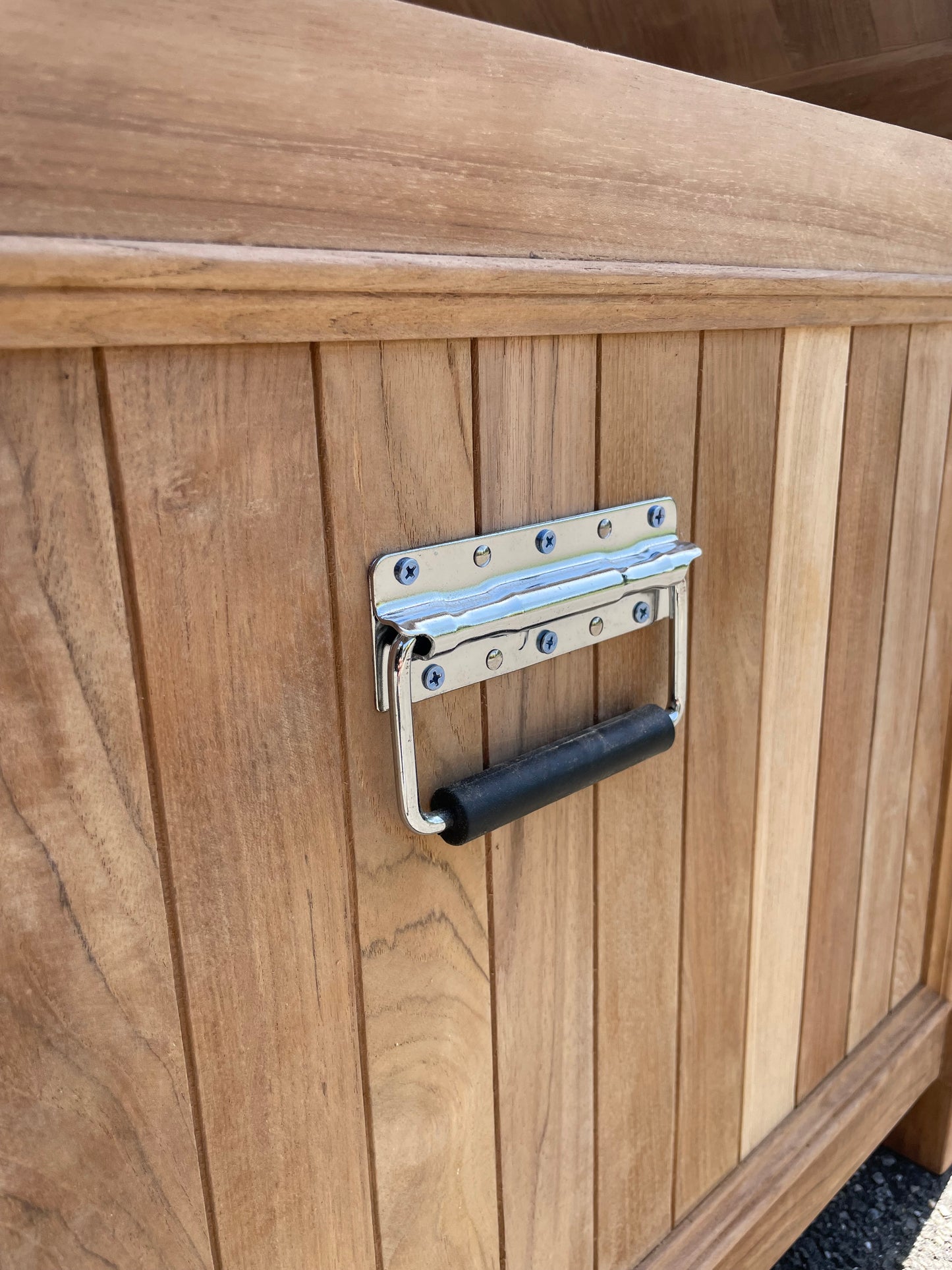 Teak storage box.