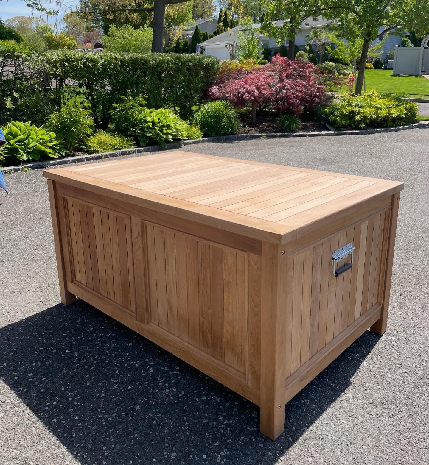 Teak storage box.