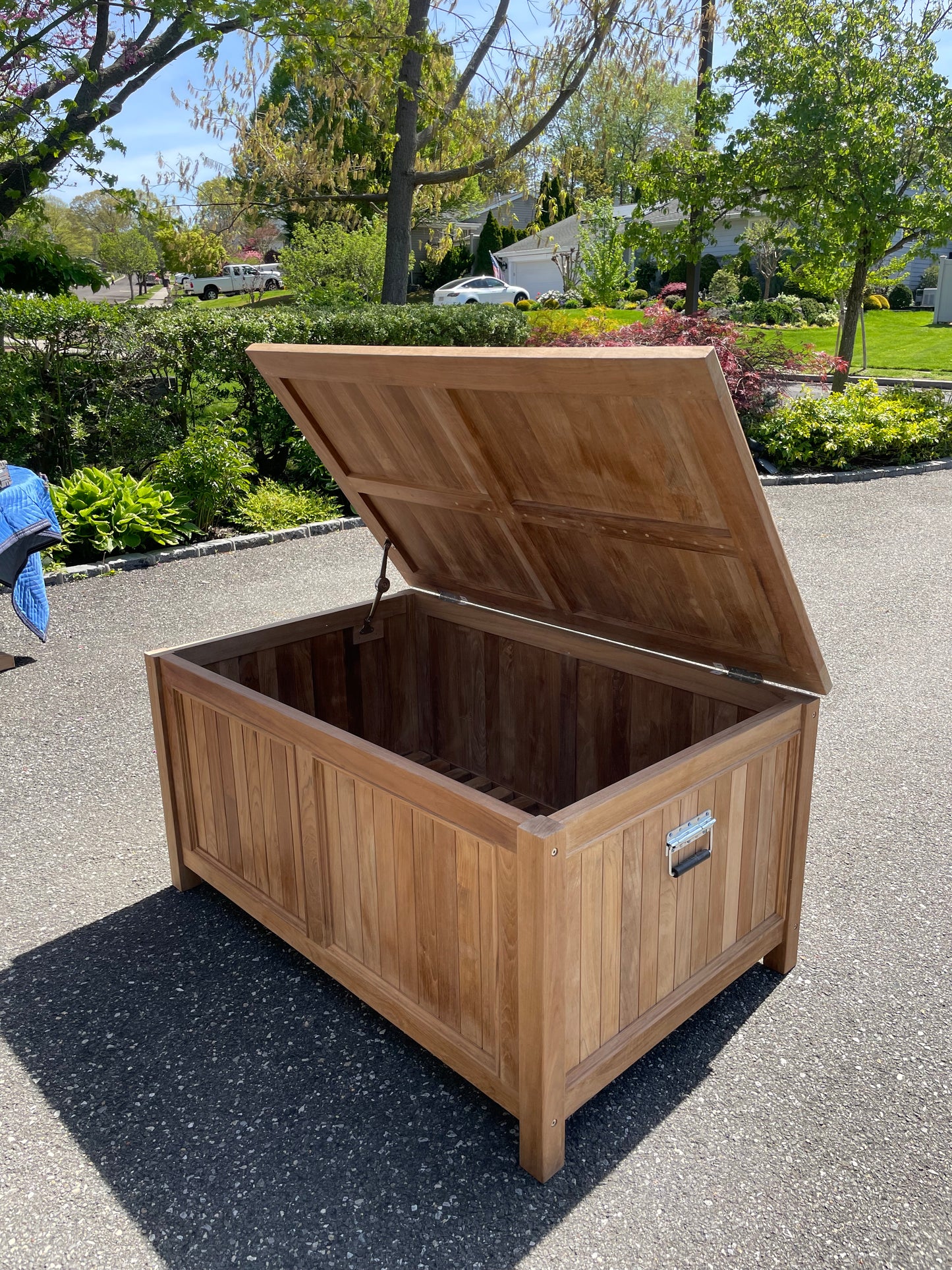 Teak storage box.