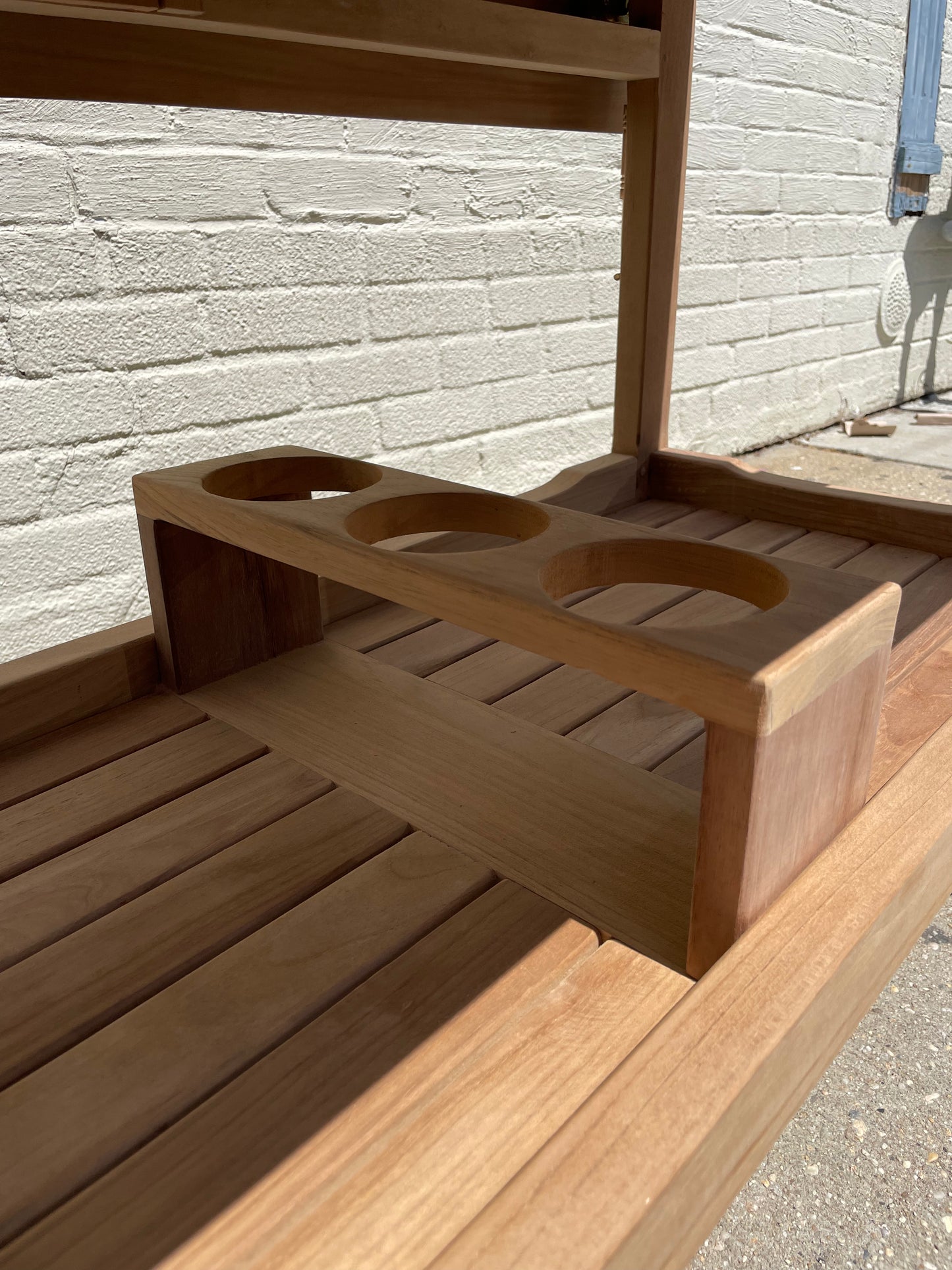 Teak serving trolley