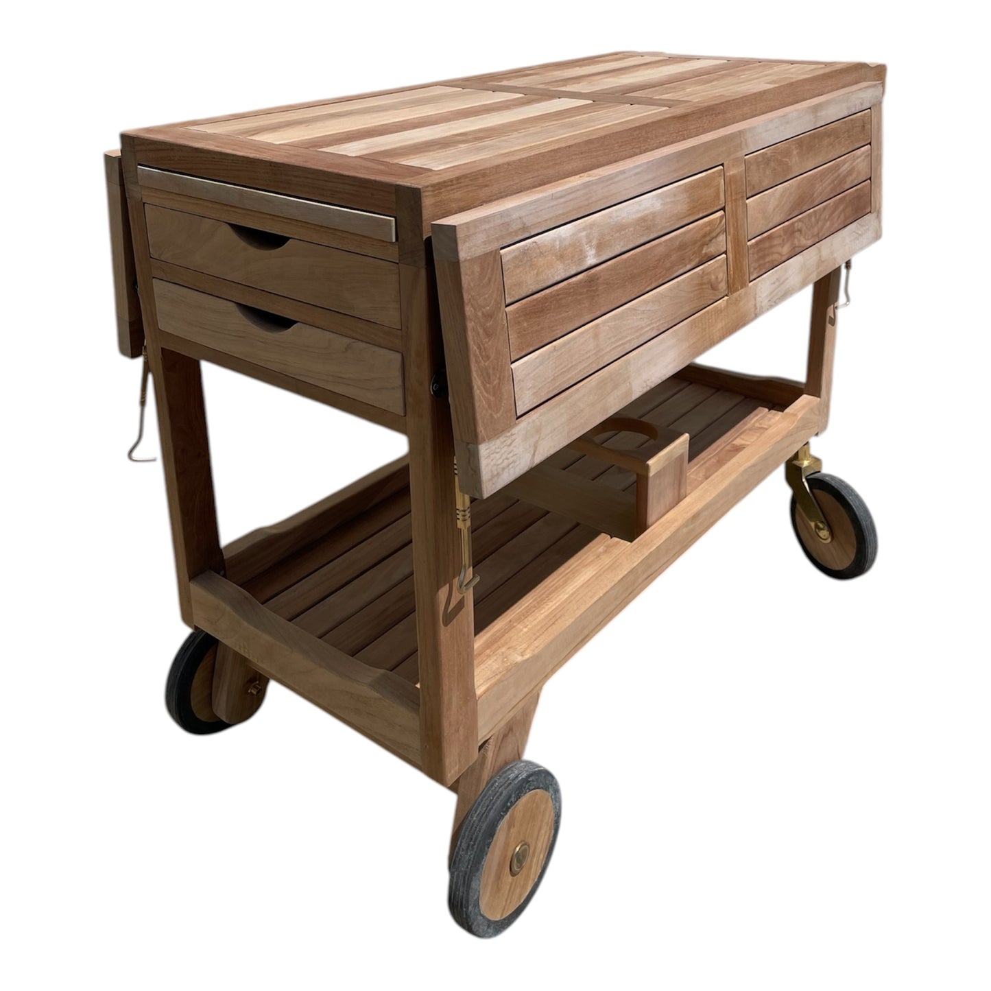 Teak serving trolley