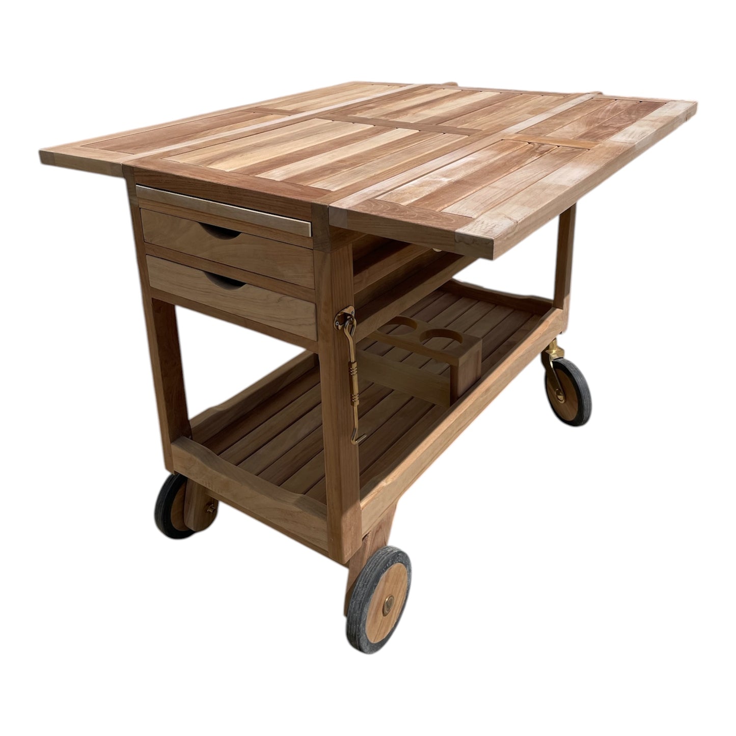 Teak serving trolley